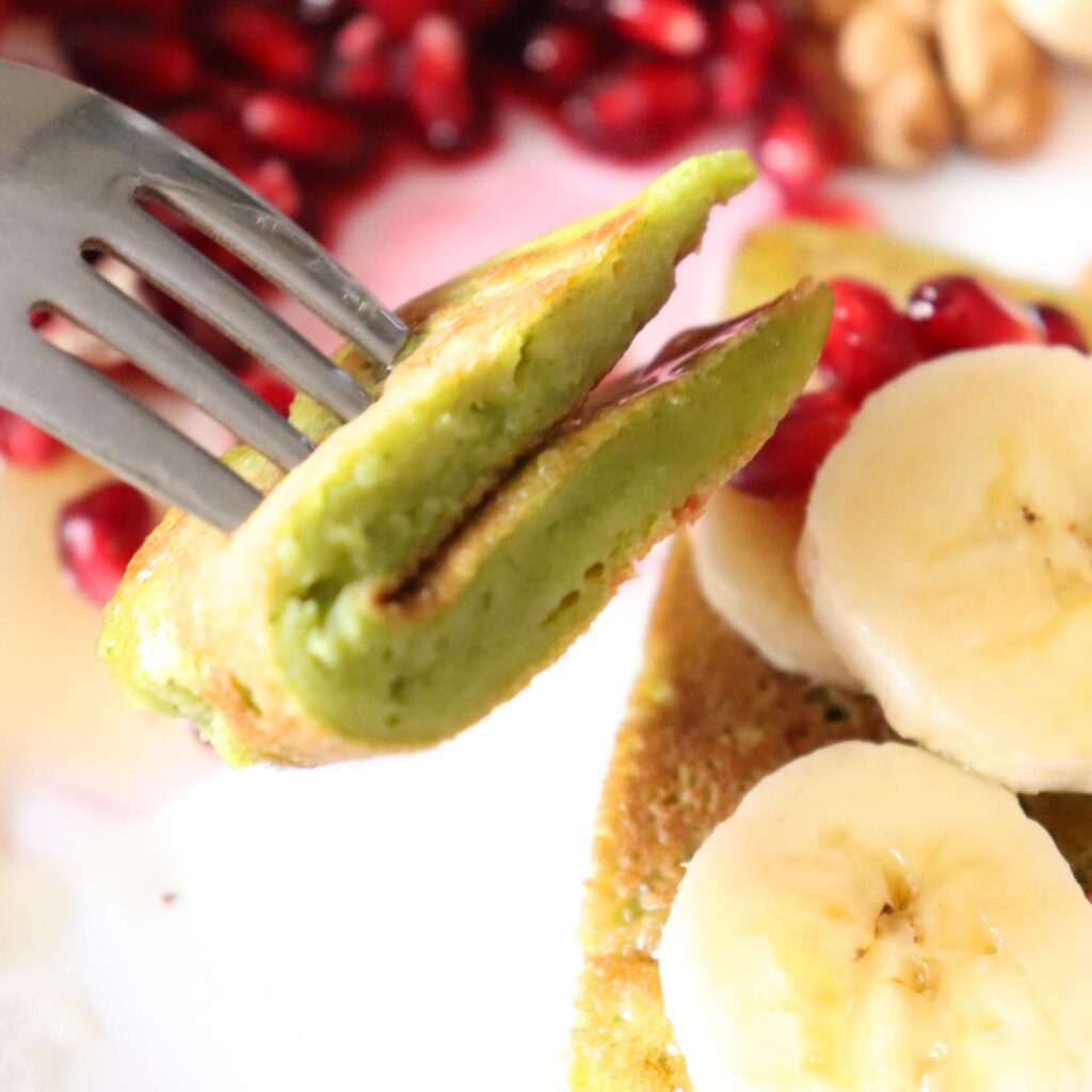 A sweet bite of spinach pancake full of flavor