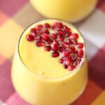 Tropical pineapple banana turmeric smoothie for breakfast or healthy snack