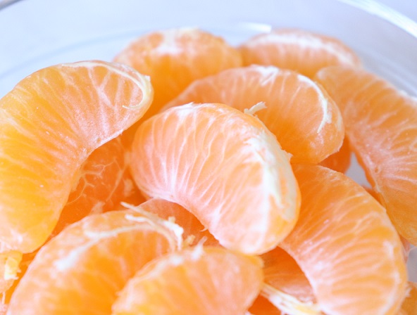 Fresh peeled tangerine