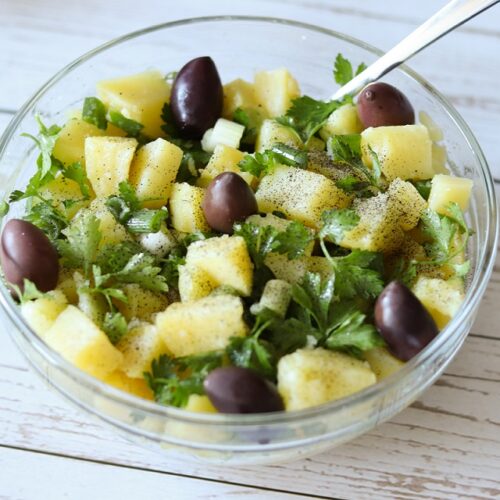 Best potato salad recipe for dinner or side dish with your lunch from Mediterranean cuisine