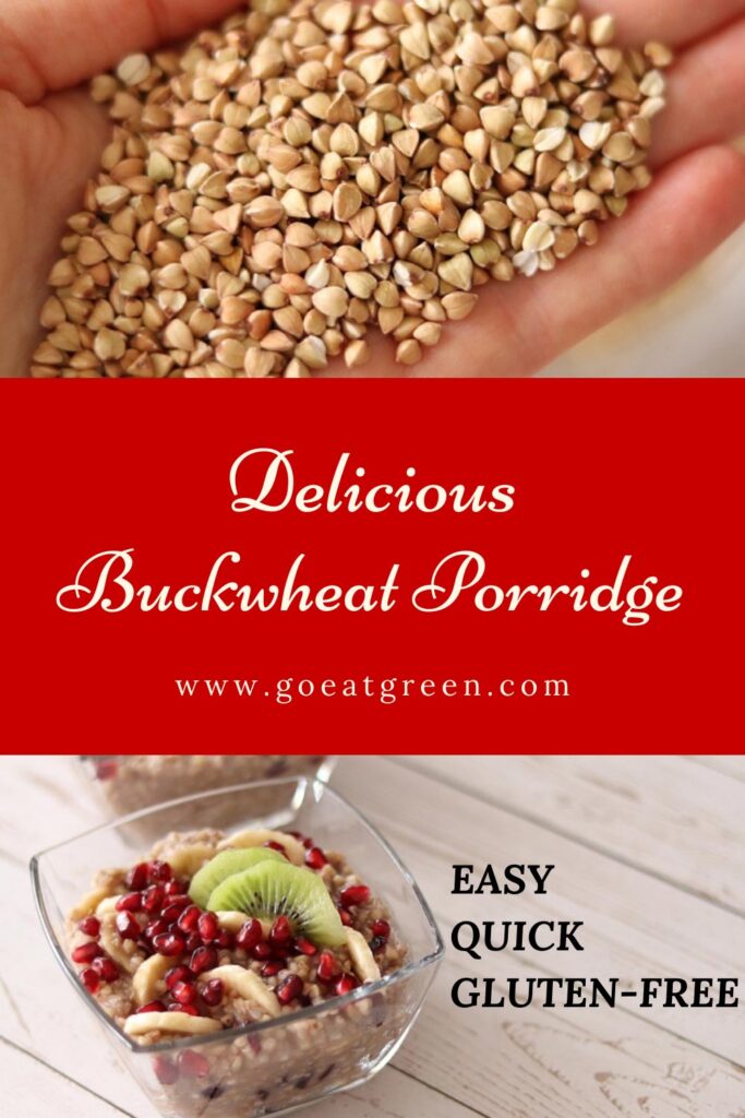 Easy gluten free dairy free buckwheat porridge bowl for breakfast
