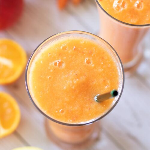 Apple carrot orange smoothie recipe idea for cleanse, weight-loss, immunity boosting
