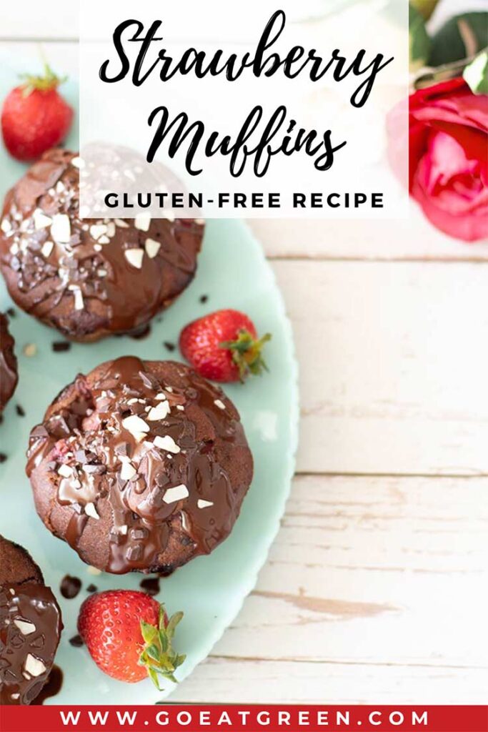 Moist strawberry muffins with chocolate flavor (gluten free recipe)  