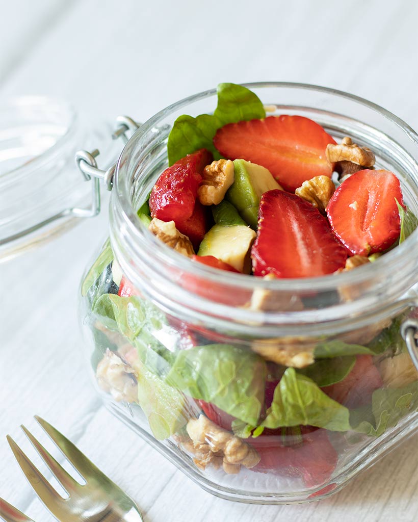 Tasty strawberry salad mix