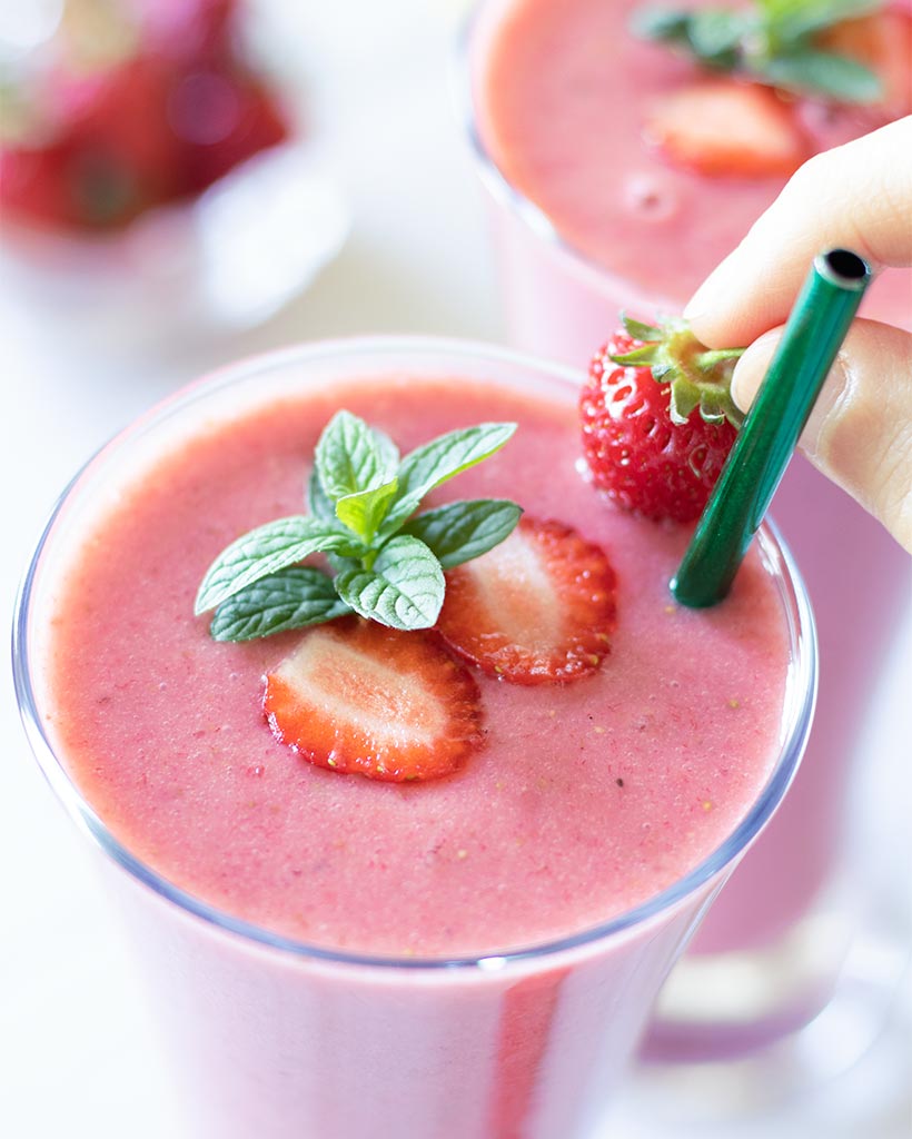 Easy strawberry vegan beverage for kids and picky eaters