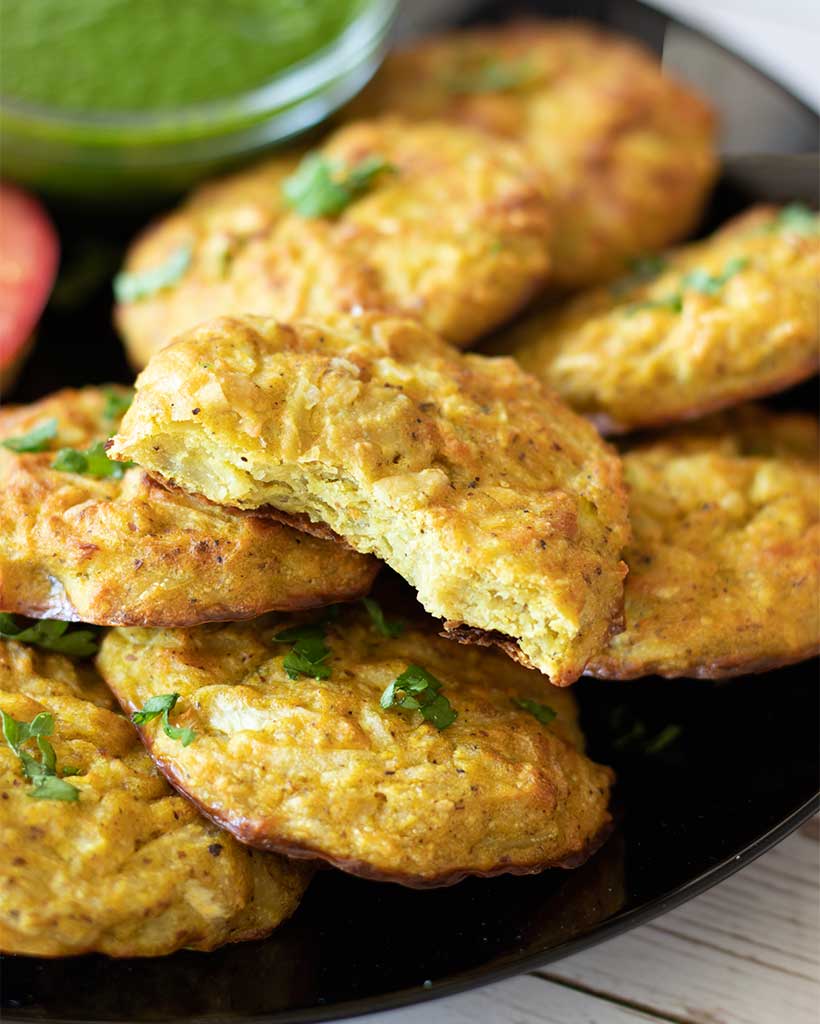 Vegan baked potato zucchini fritters