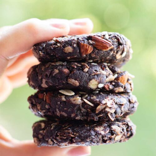 Chocolate vegan no bake tahini cookies (gluten free)