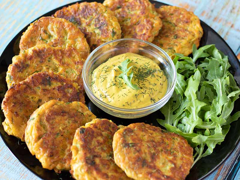Best vegan zucchini fritters with chickpea flour