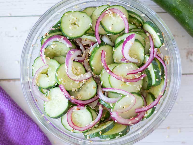 Cucumber salad with vinegar recipe for flat belly and fat burning