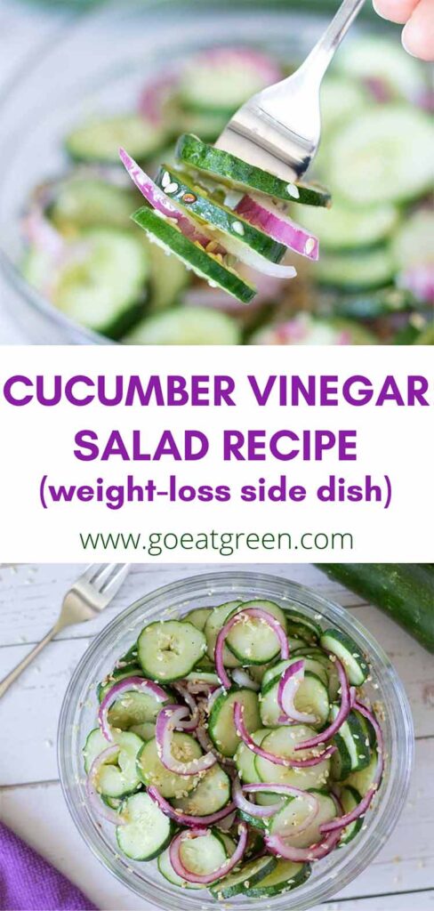 Cucumber vinegar salad recipe for weight loss diet