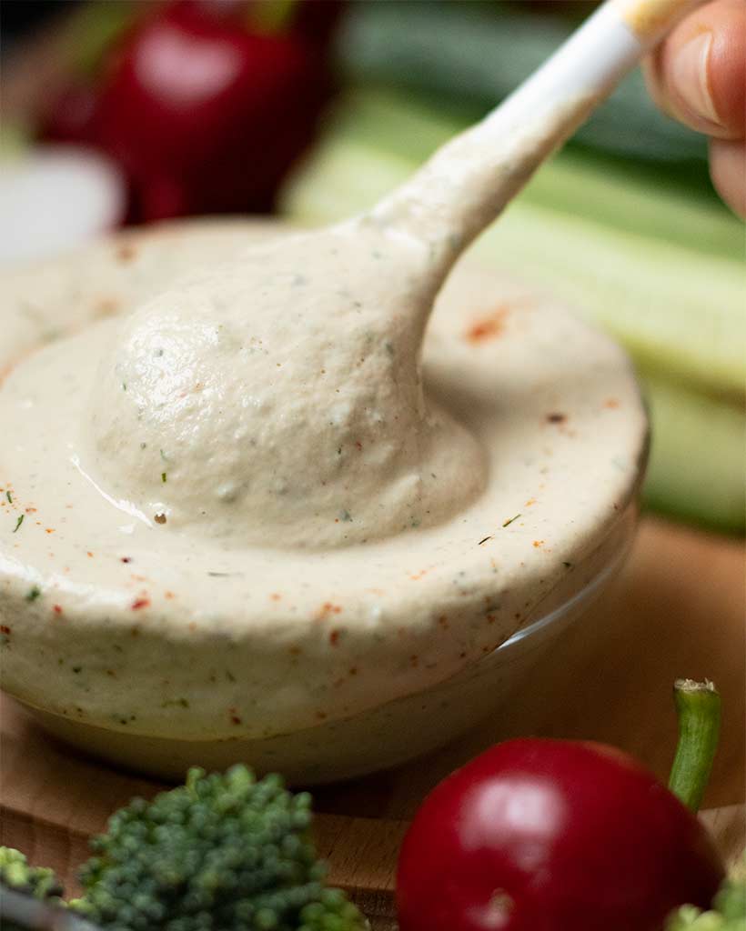 Easy vegan ranch dip made with simple wholesome ingredients.