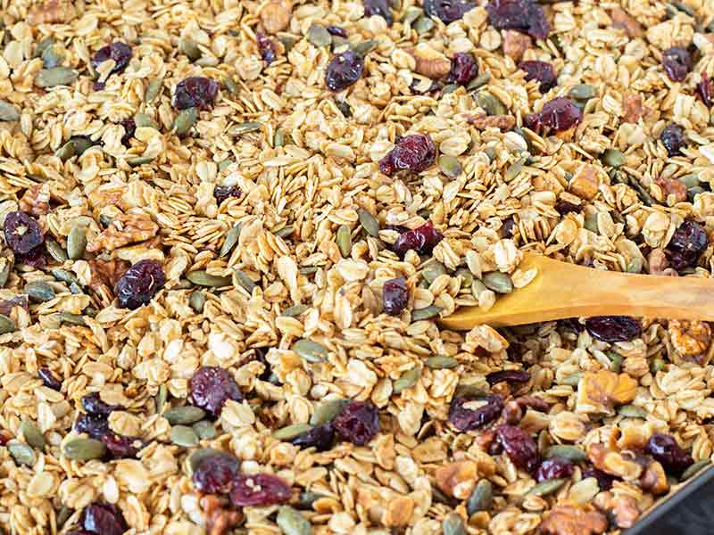 Refined sugar-free granola made at home with wholesome, vegan ingredients.