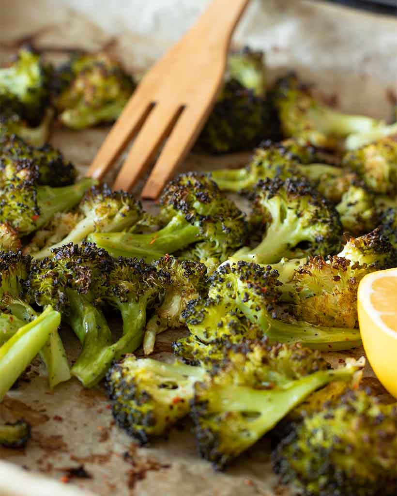 Oven Roasted Broccoli Recipe (Easy Vegan Side Dish)