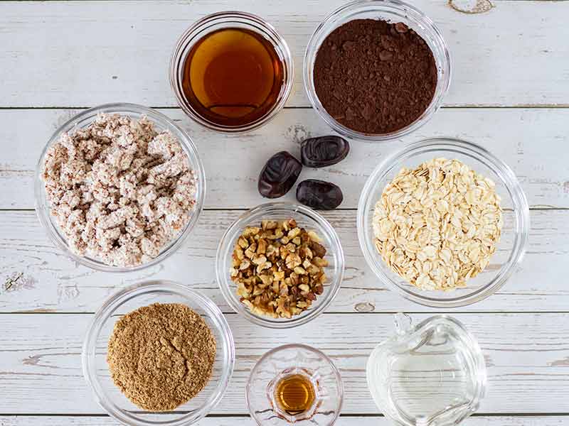 Simple, plant-based, inexpensive ingredients for making easy, no-bake vegan cake