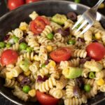 Easy pasta salad vegan recipe with wholesome veggies as a side-dish, dinner, or light meal prep for work or school.
