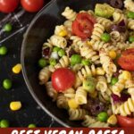 Quick and easy plant-based vegan pasta salad (no mayo).