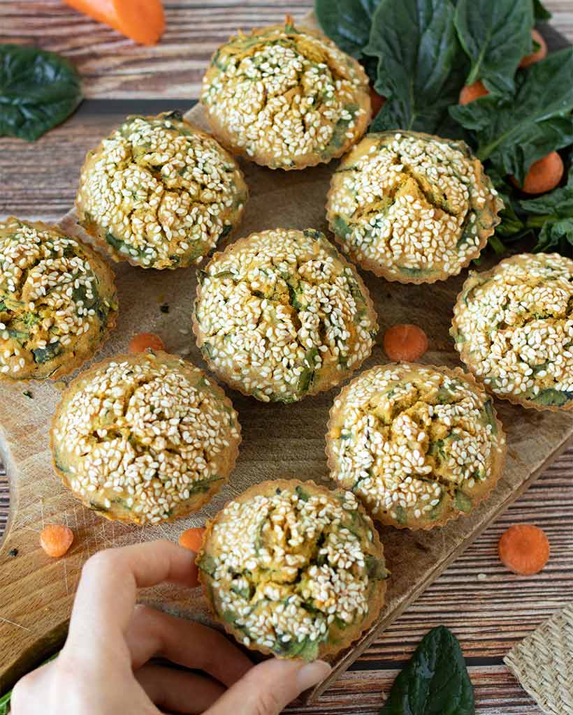 Savoury Spinach Muffins (Easy & Healthy)