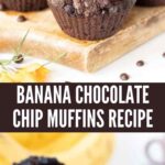 Fluffy vegan banana chocolate chip muffins recipe