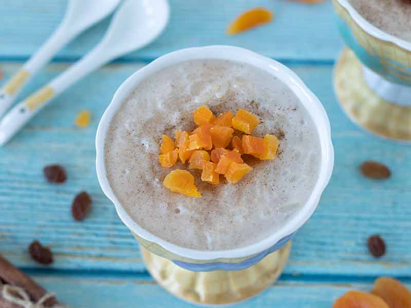 Homemade vegan rice pudding.