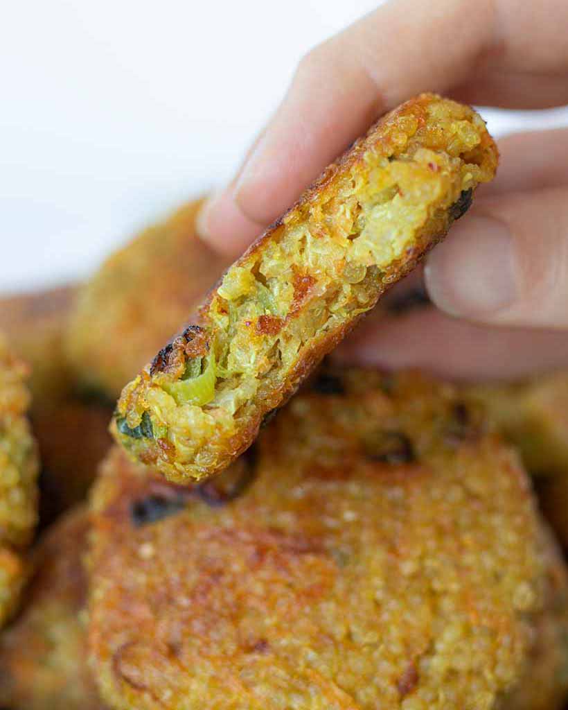 Best vegan and gluten-free quinoa fritters for an easy snack, appetizer, dinner, side-dish, or lunch.