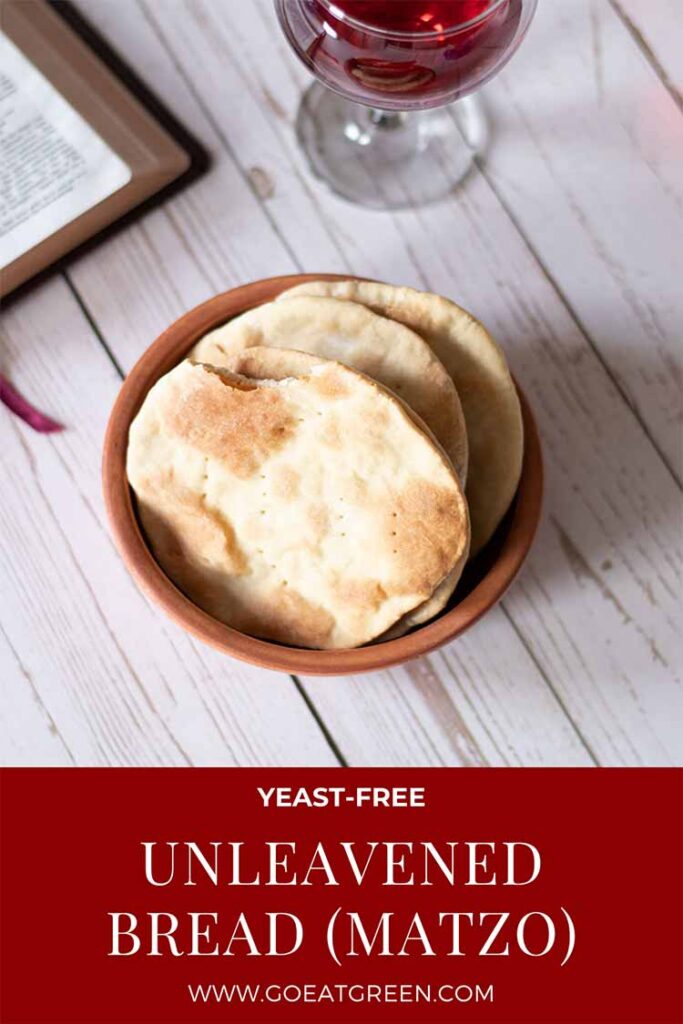 Unleavened bread recipe homemade yeast-free flatbread for Passover without leavening agents (matzo, matzah).