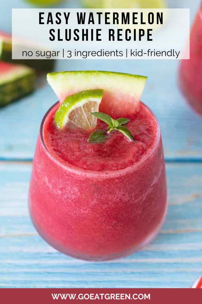 Healthy watermelon slushie for kids (no sugar)