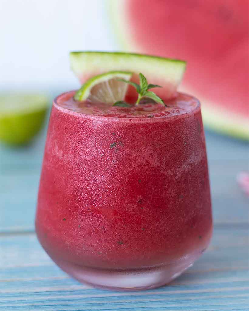 Cold homemade watermelon slush drink