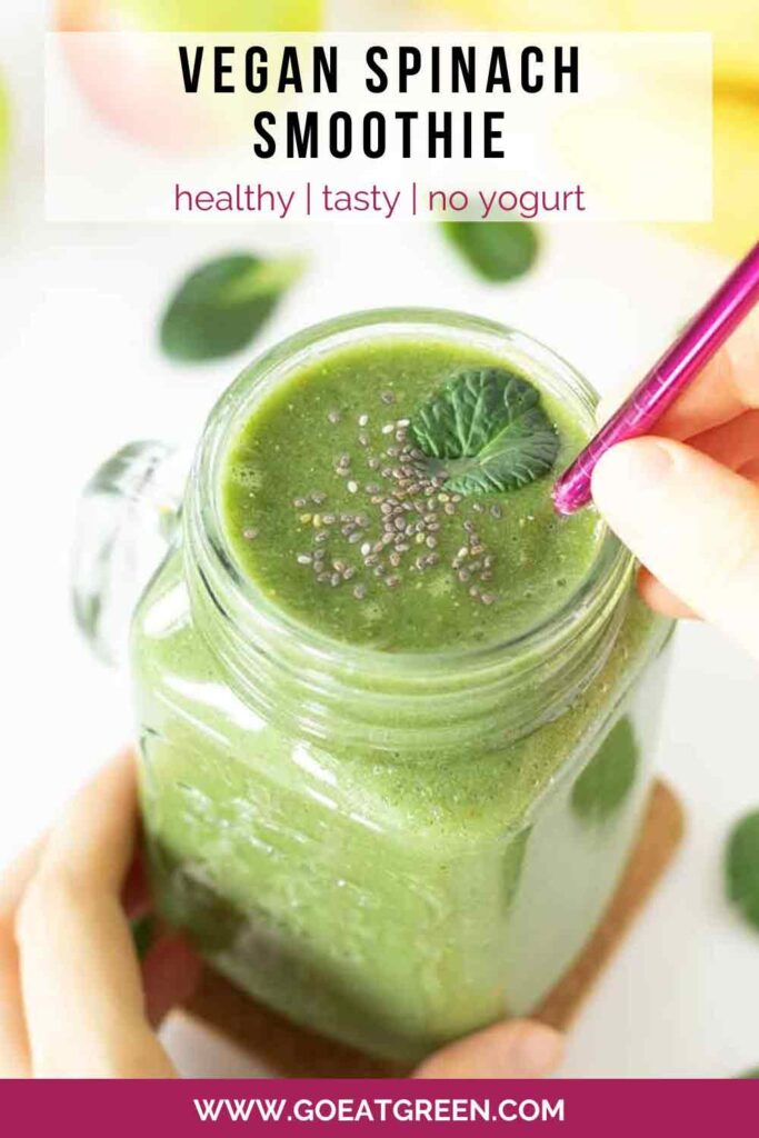 Healthy vegan detox spinach smoothie