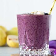 Pear blueberry smoothie without banana for weight loss.