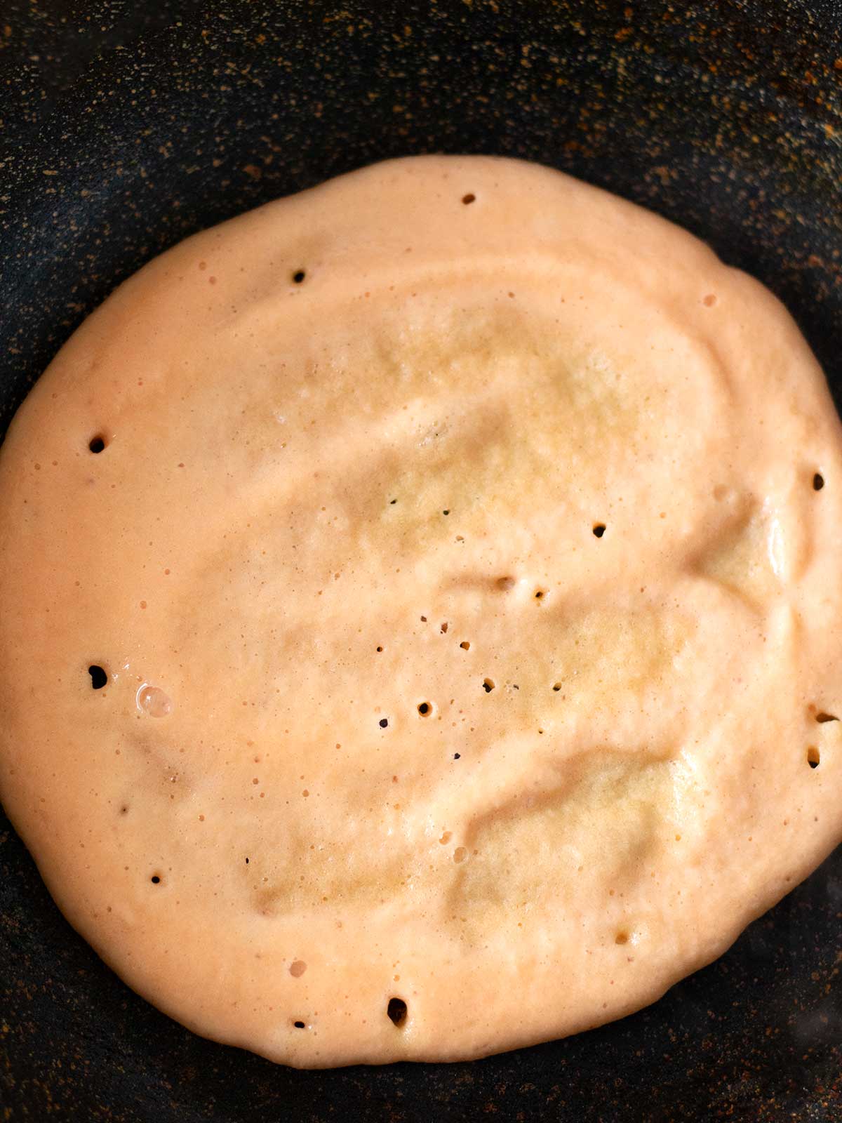 Cooking red lentil tortilla wraps.