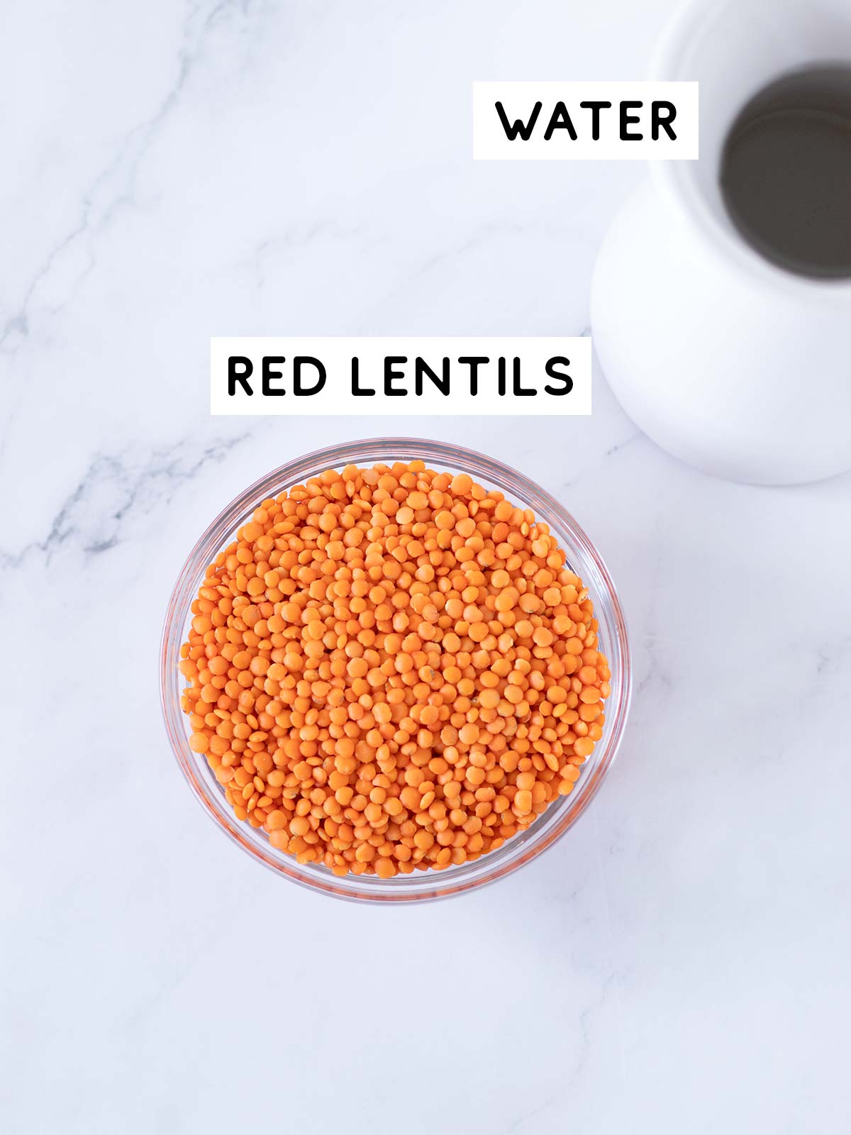 Red lentils wraps ingredients.