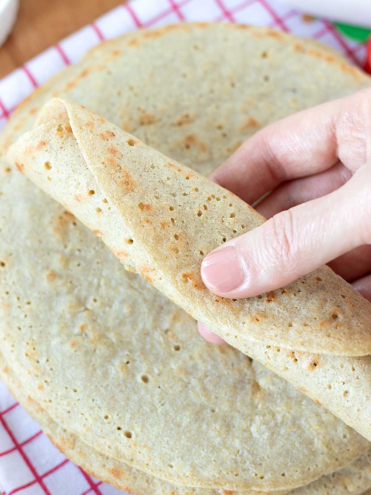 Gluten-free high-protein wraps with quinoa.