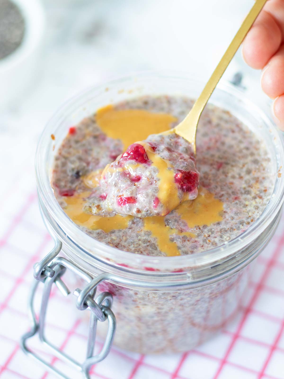 Overnight chia flax seed pudding.