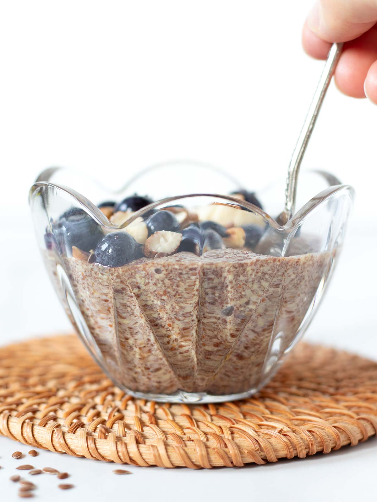 Healthy flax seed pudding.