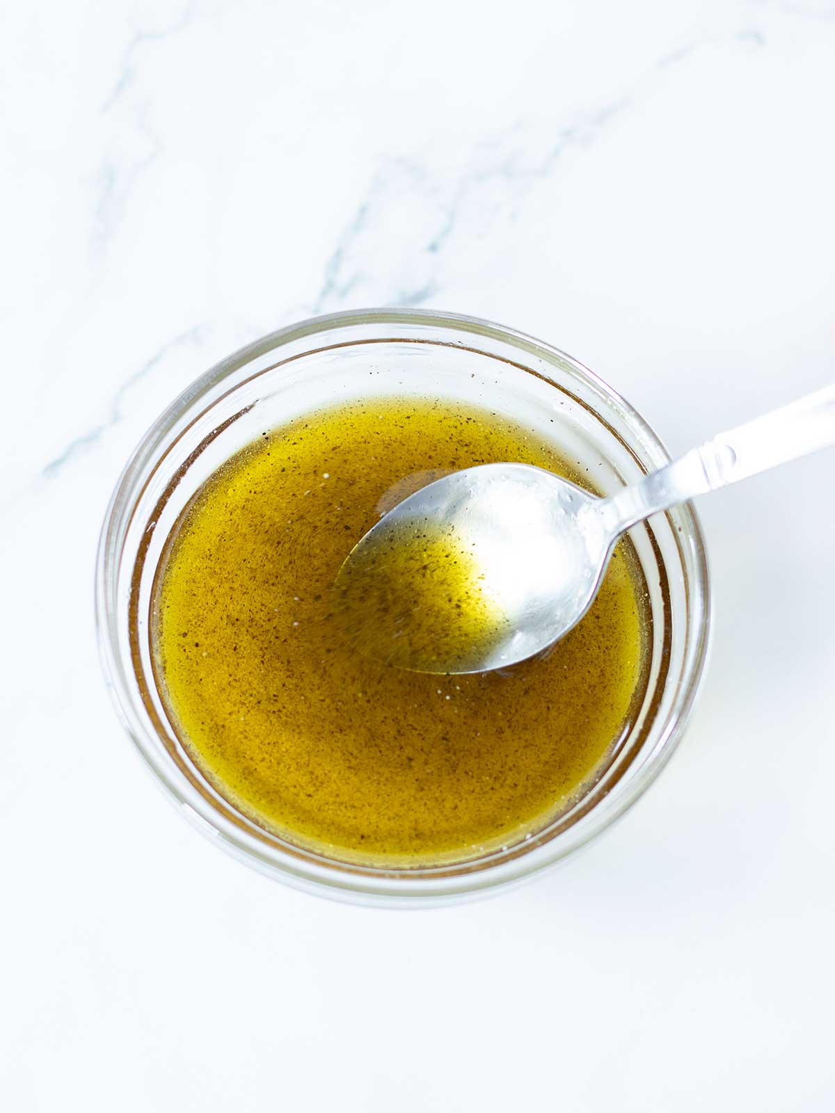 Simple lemon olive oil vinaigrette.