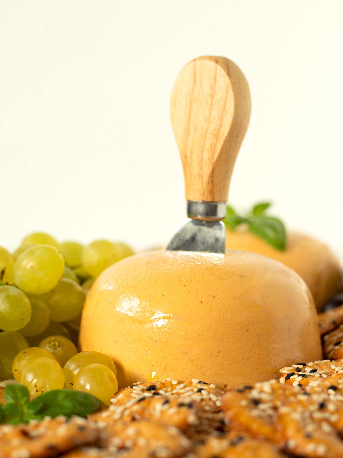Homemade cheddar cheese with plant-based ingredients and oil-free.