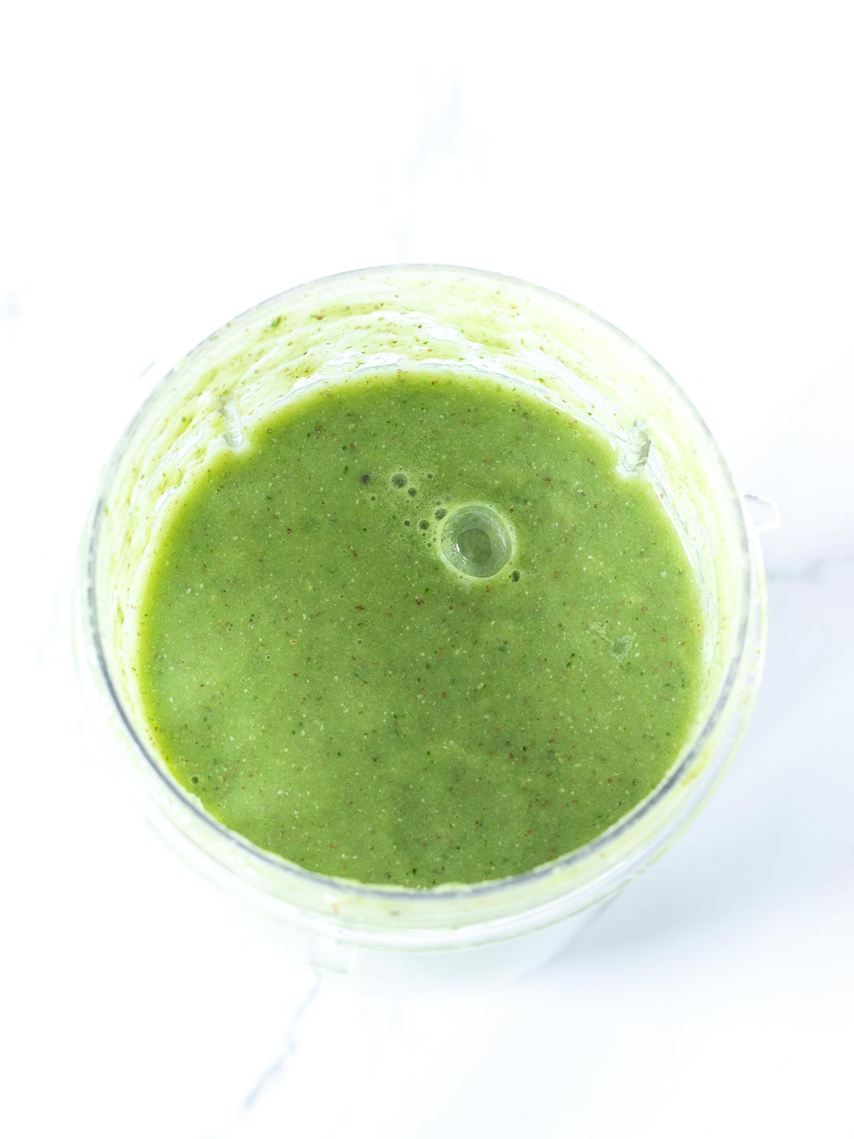 Creamy green cucumber apple smoothie.