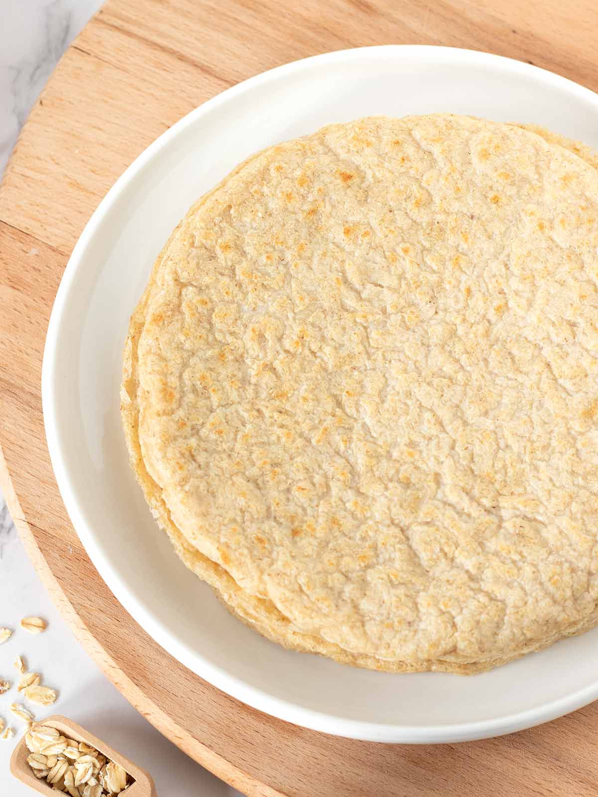 2 Ingredient homemade oatmeal wraps.