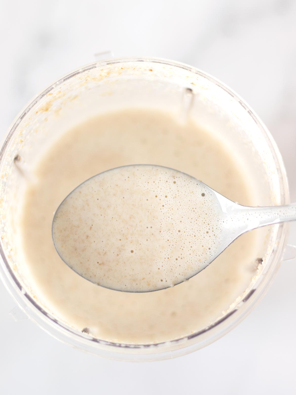 Vegan oat tortillas batter after resting.