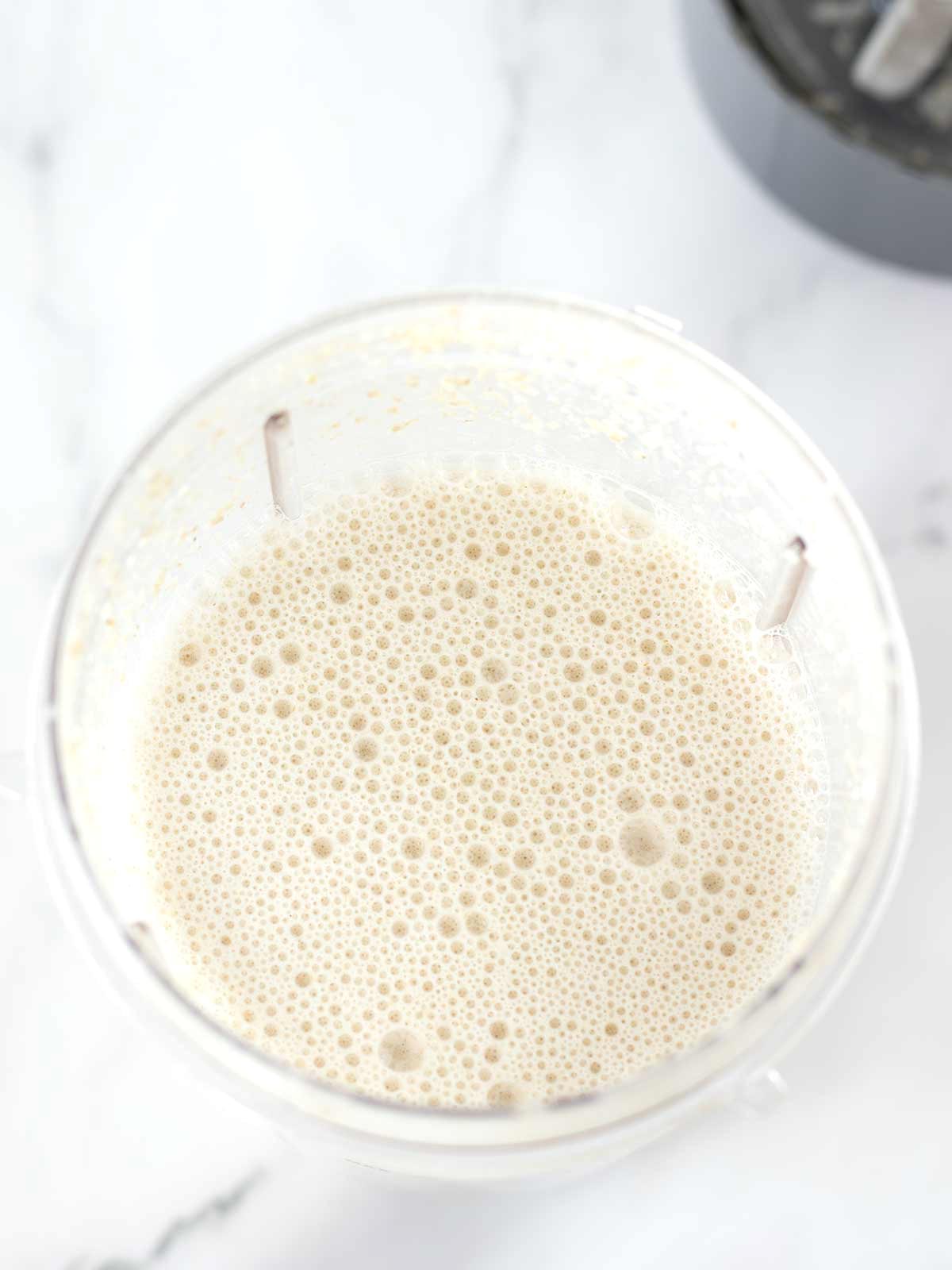 Homemade oatmeal wraps batter.