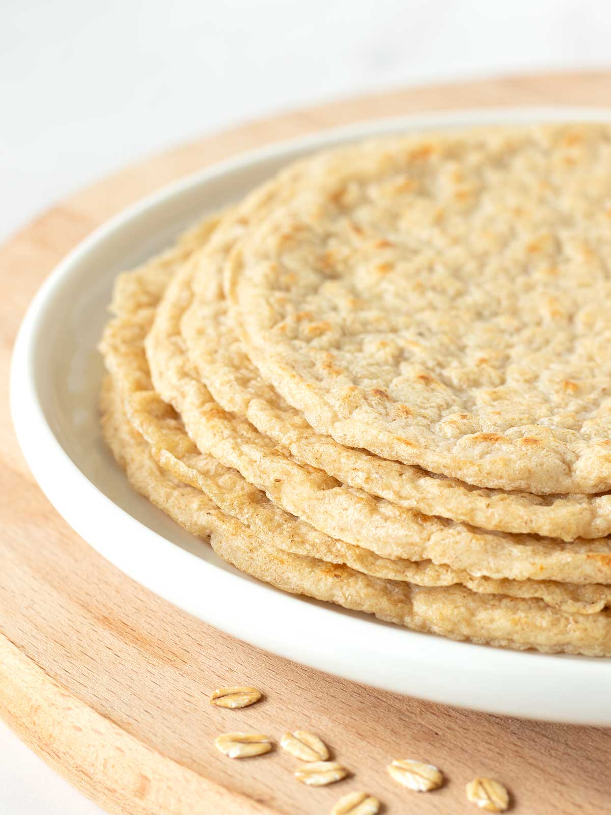 Homemade gluten-free oat tortillas.