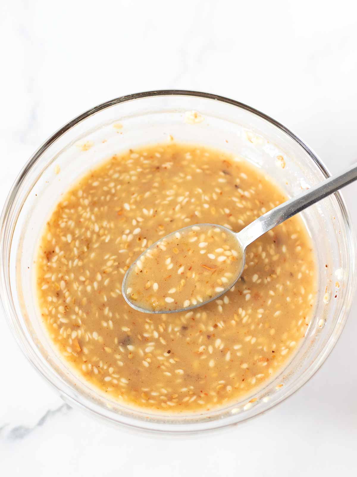 Spicy homemade sesame ginger dressing.