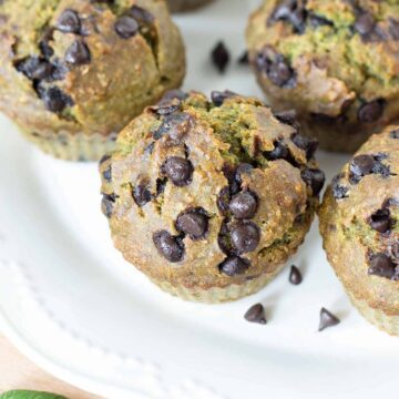 Green smoothie spinach banana muffins (vegan).