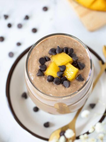 Mango chocolate smoothie (no banana).