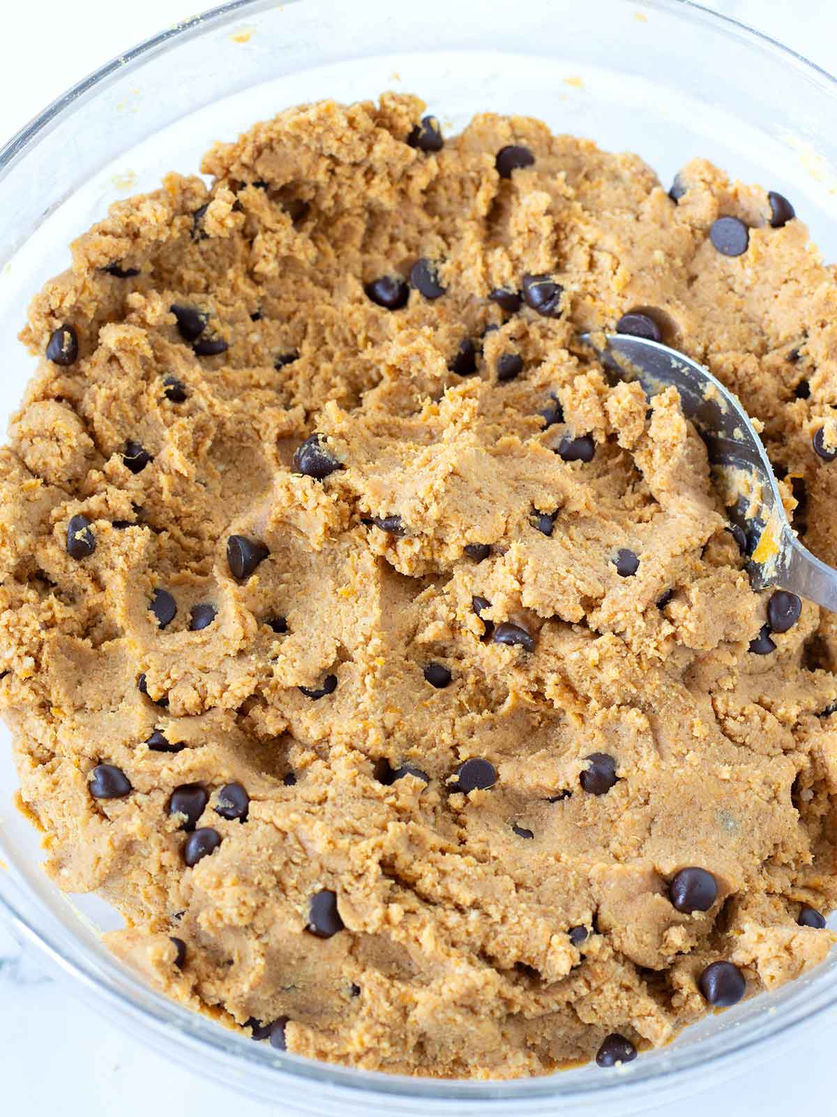 Pumpkin cookie dough bites batter.