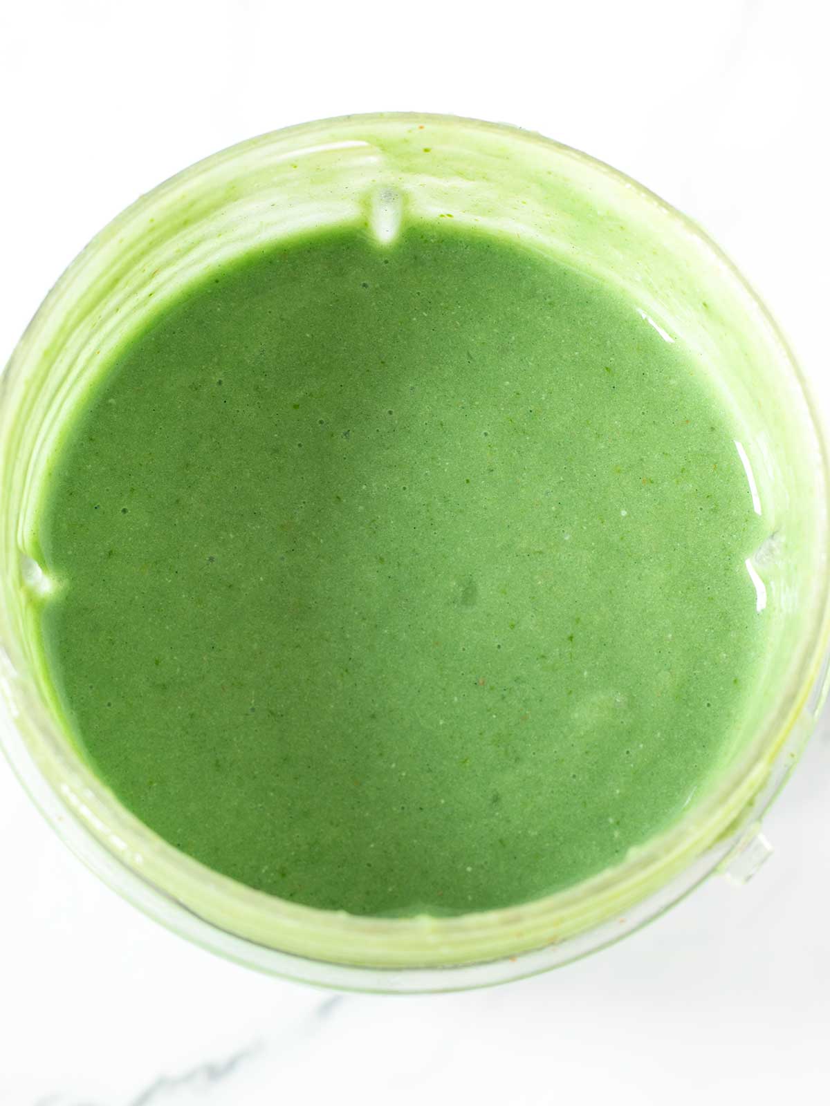 Creamy protein green spirulina morning drink.