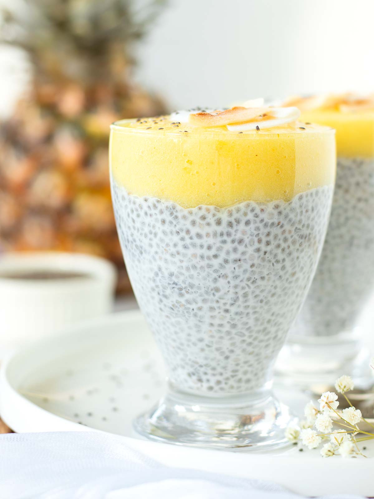 Creamy pineapple chia seed pudding.