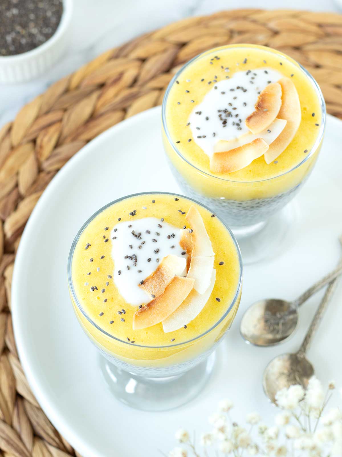 Pineapple coconut chia pudding.
