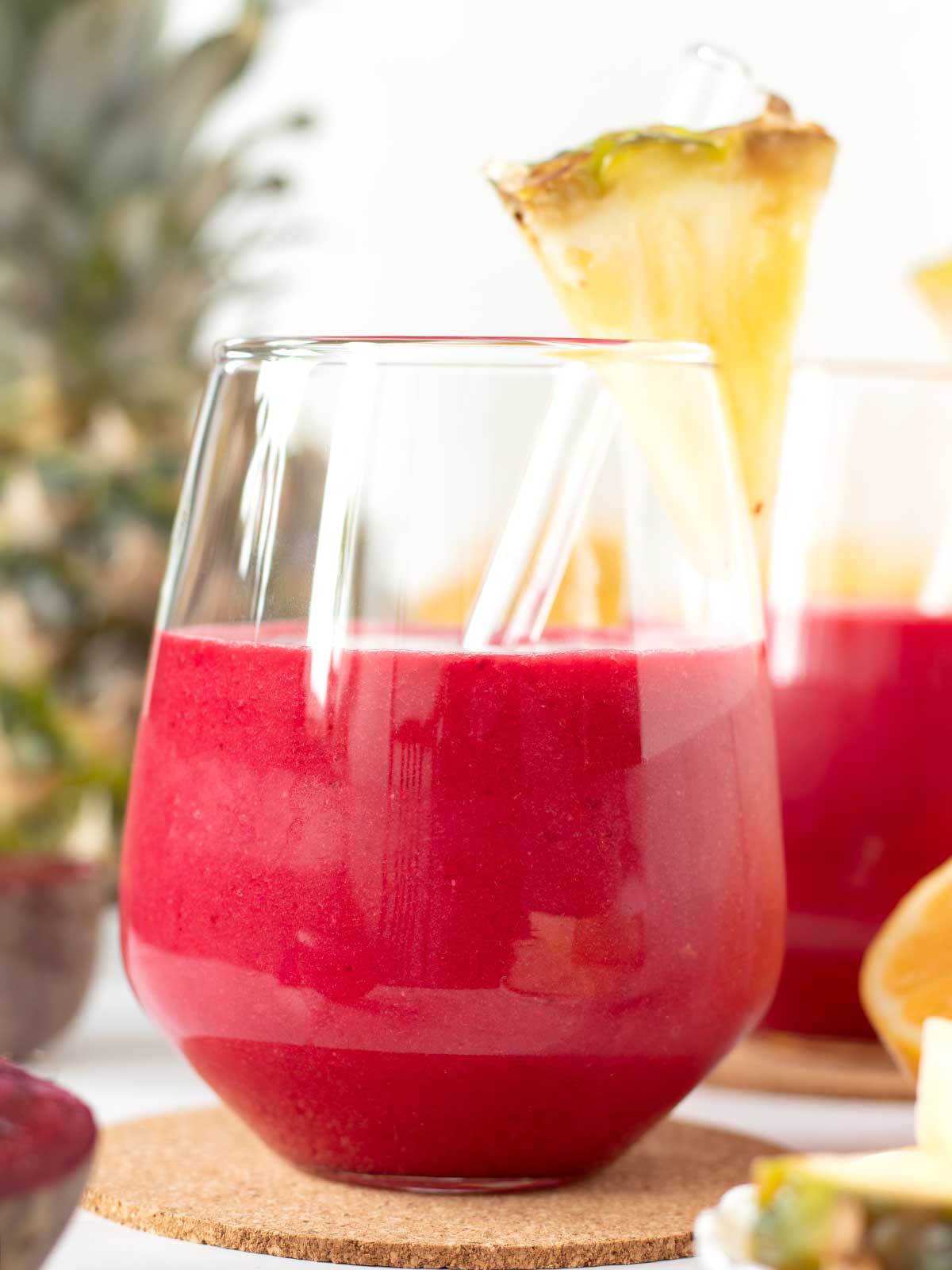 Beet pineapple smoothie.