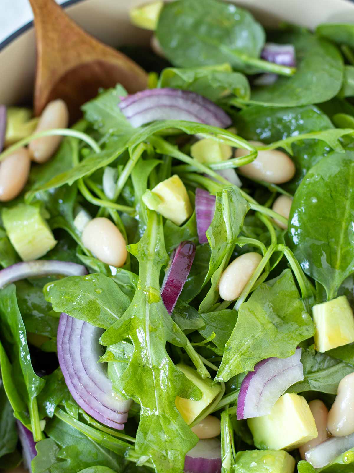 Simple spinach and arugula salad.